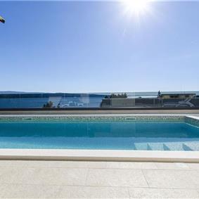 5 bedroom beachfront villa with heated pool near Omis, sleeps 9